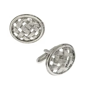 1928 Jewelry Classic Lattice Oval Cufflinks 1928 Jewelry