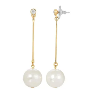 1928 Jewelry Classic Linear Faux Pearl Drop Earrings 1928 Jewelry
