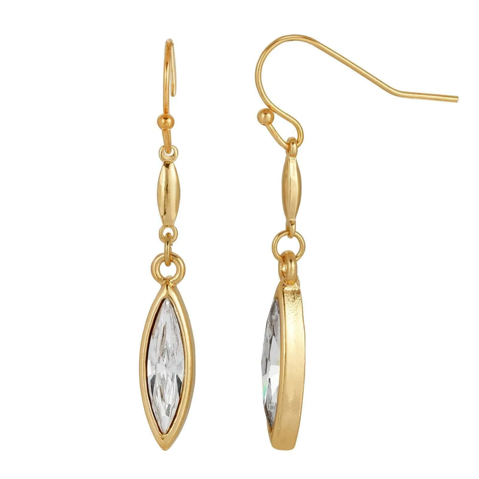 1928 Jewelry Classic Navette Crystal Wire Drop Earrings 1928 Jewelry