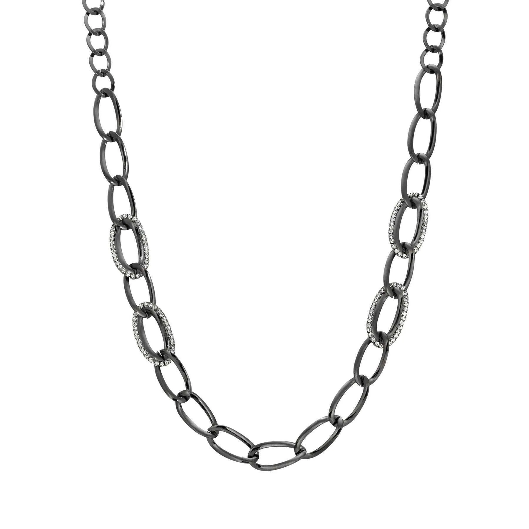 1928 Jewelry Classic Oval Link Crystal Accent Necklace 32" 1928 Jewelry