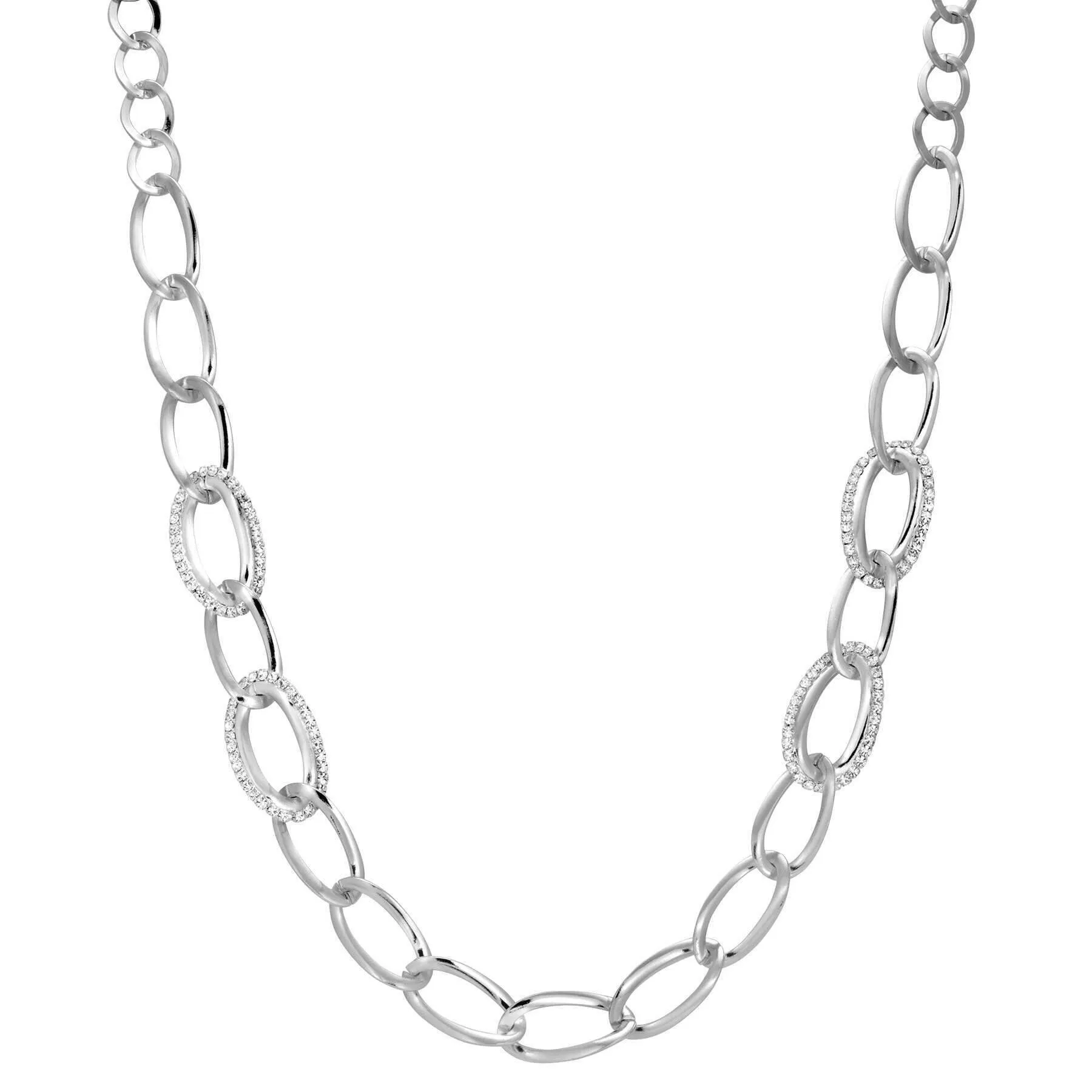 1928 Jewelry Classic Oval Link Crystal Accent Necklace 32" 1928 Jewelry