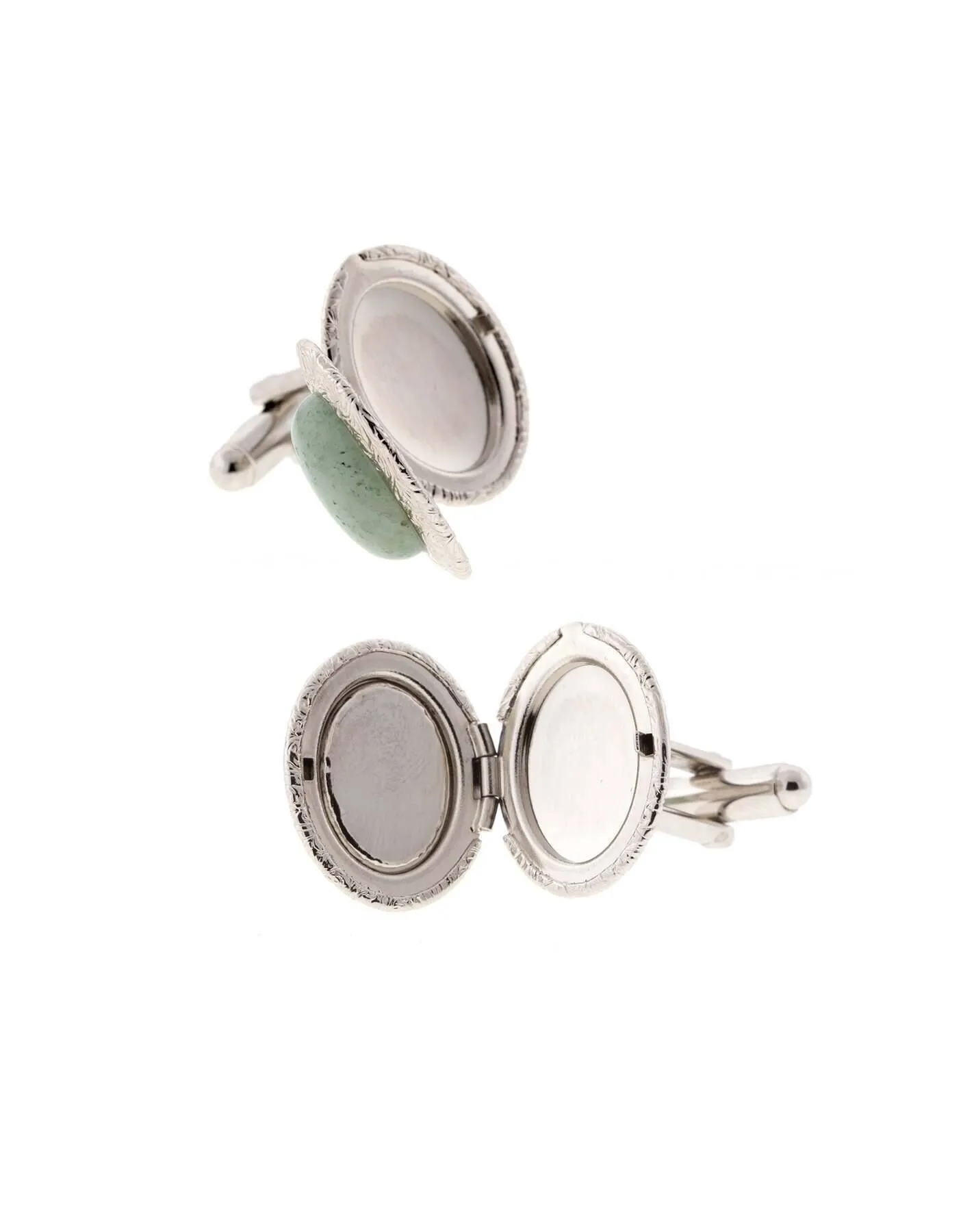 1928 Jewelry Classic Oval Stone Locket Cufflinks 1928 Jewelry