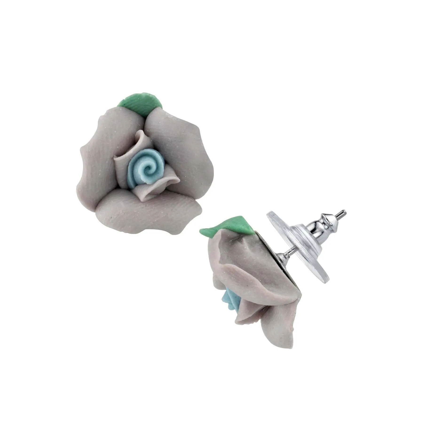 1928 Jewelry Classic Porcelain Rose Post Earrings 1928 Jewelry