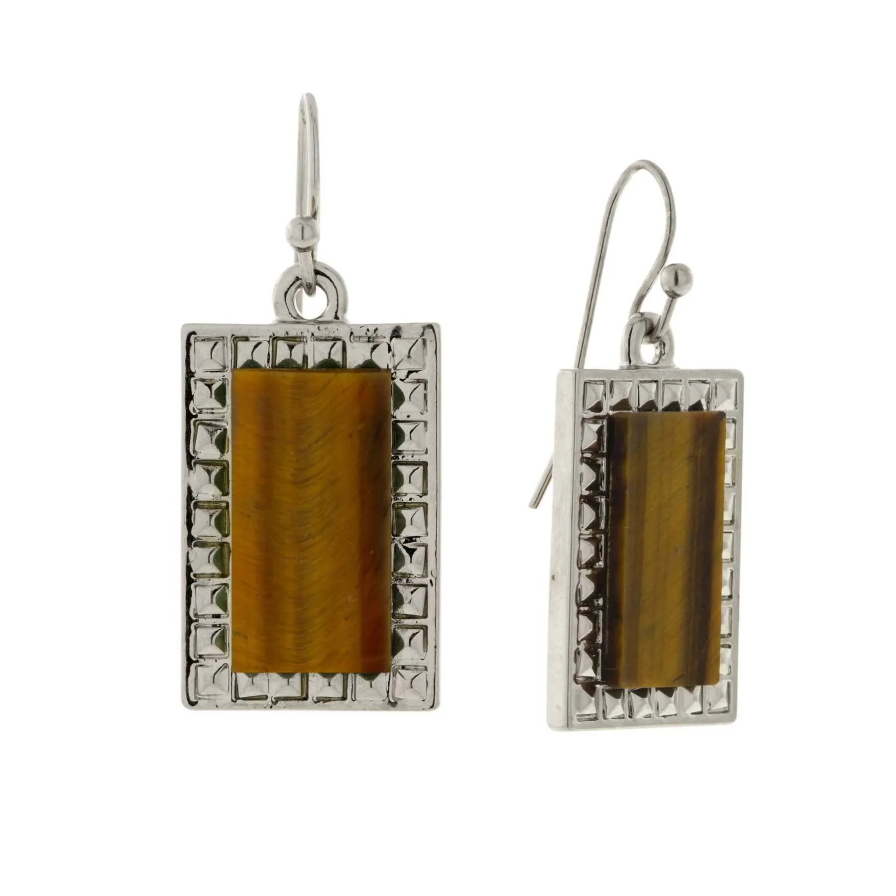 1928 Jewelry Classic Rectangle Gemstone Drop Earrings 1928 Jewelry