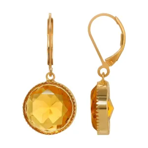 1928 Jewelry Classic Round Topaz Drop Earrings 1928 Jewelry