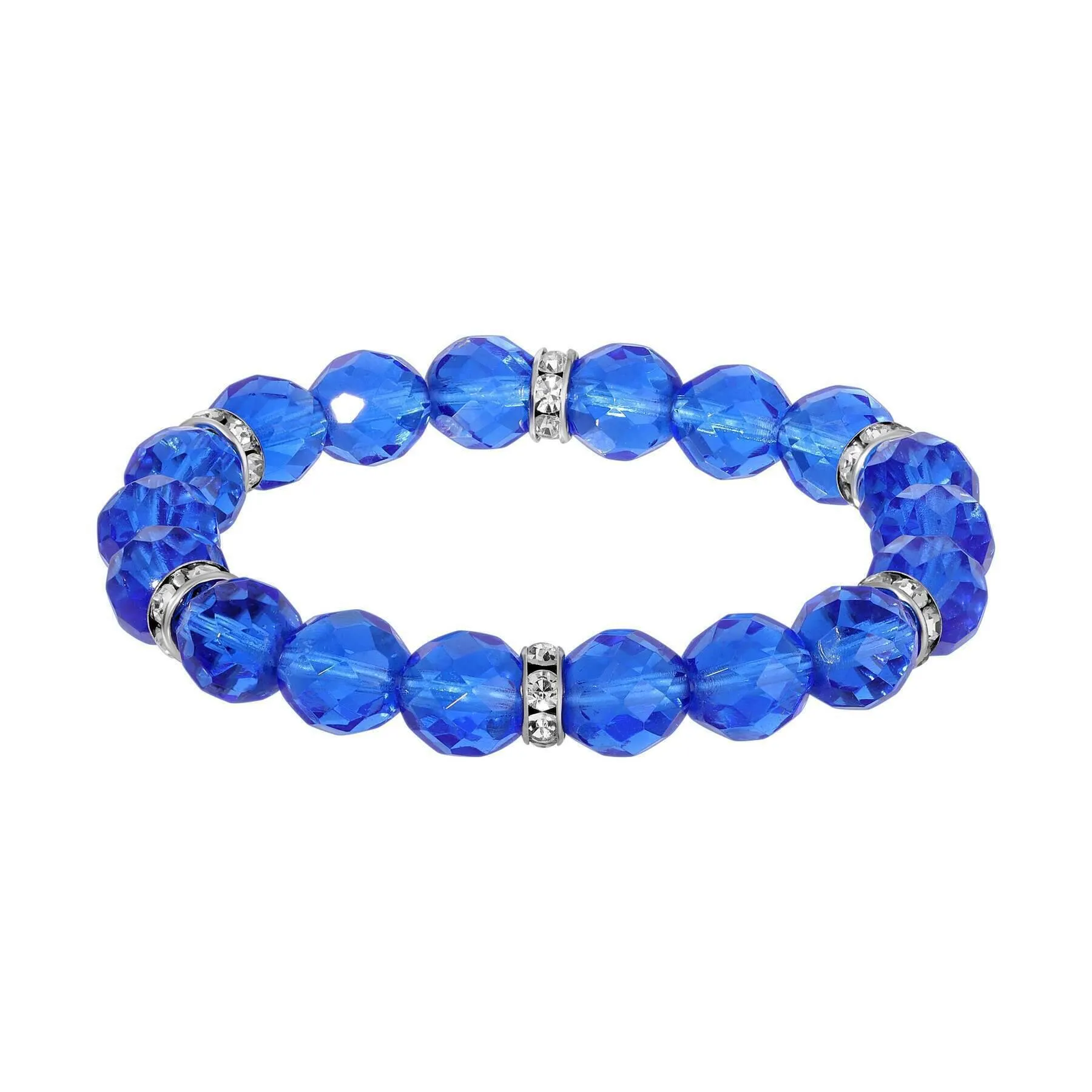 1928 Jewelry Classique Fire Polished Glass Beaded Stretch Bracelet 1928 Jewelry