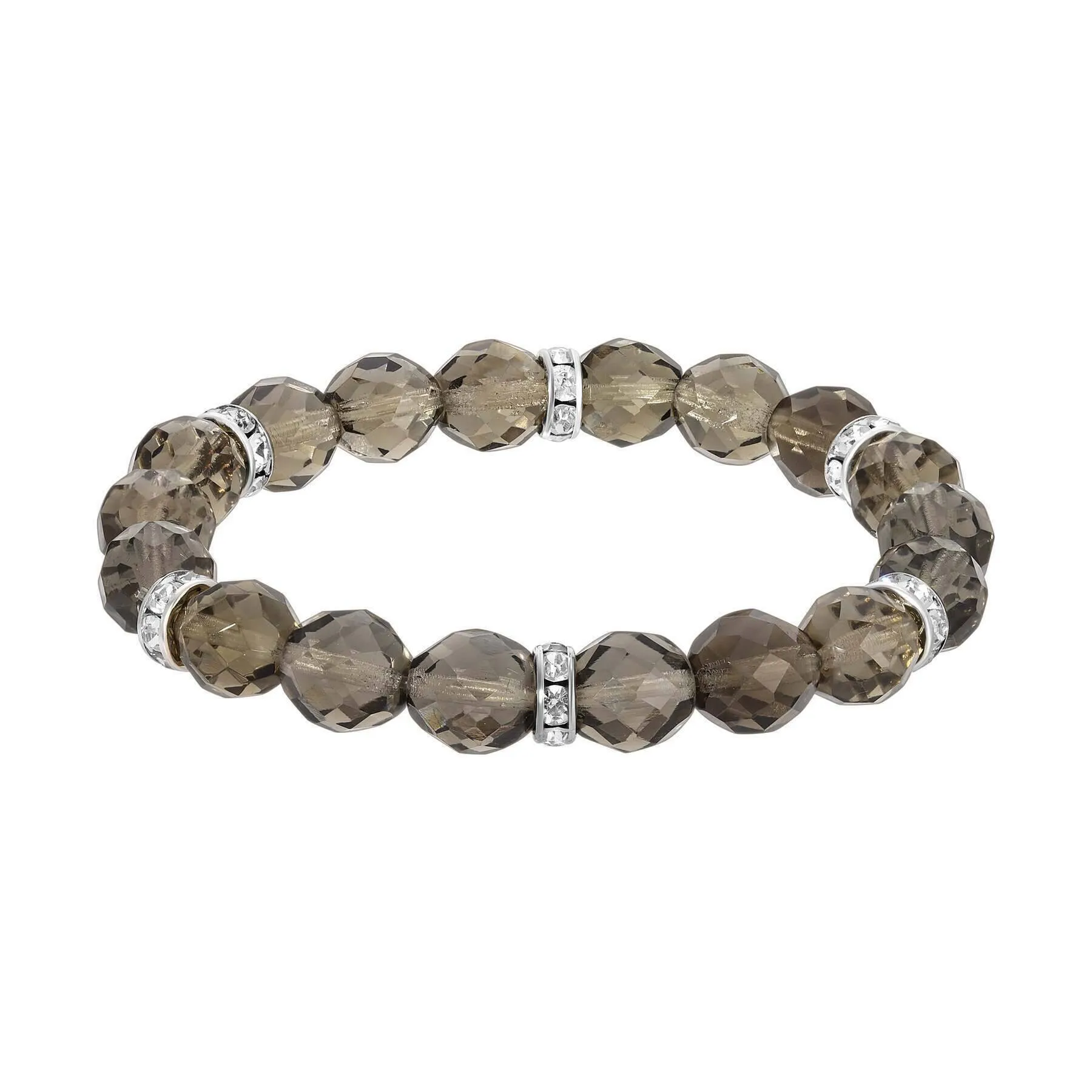 1928 Jewelry Classique Fire Polished Glass Beaded Stretch Bracelet 1928 Jewelry