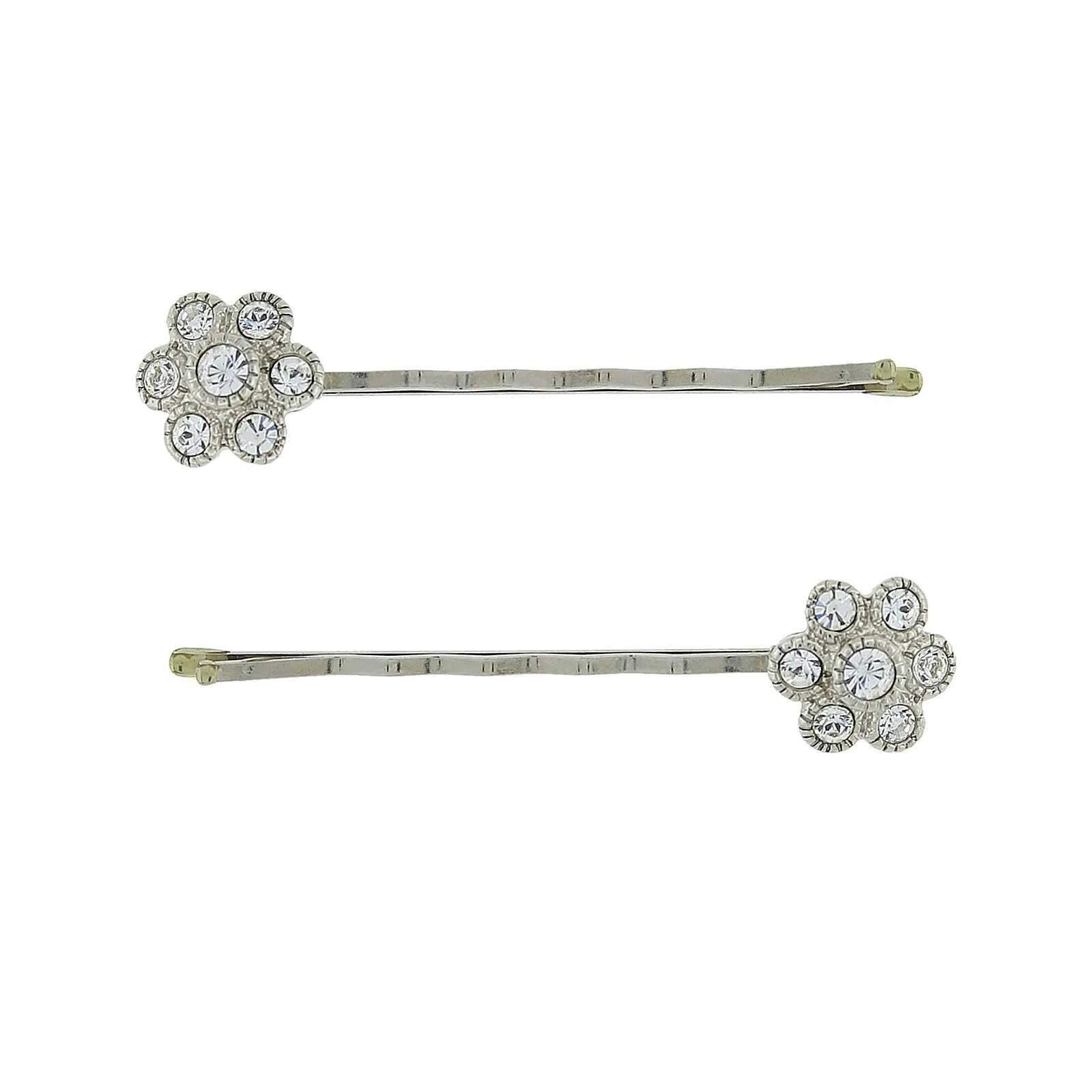 1928 Jewelry Clear Crystal Flower Hair Bobby Pin Set 1928 Jewelry