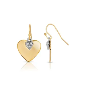 1928 Jewelry Clear Crystal Heart Earrings 1928 Jewelry
