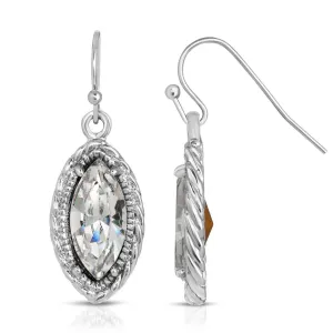 1928 Jewelry Clear Crystal Navette-Shaped Earrings 1928 Jewelry