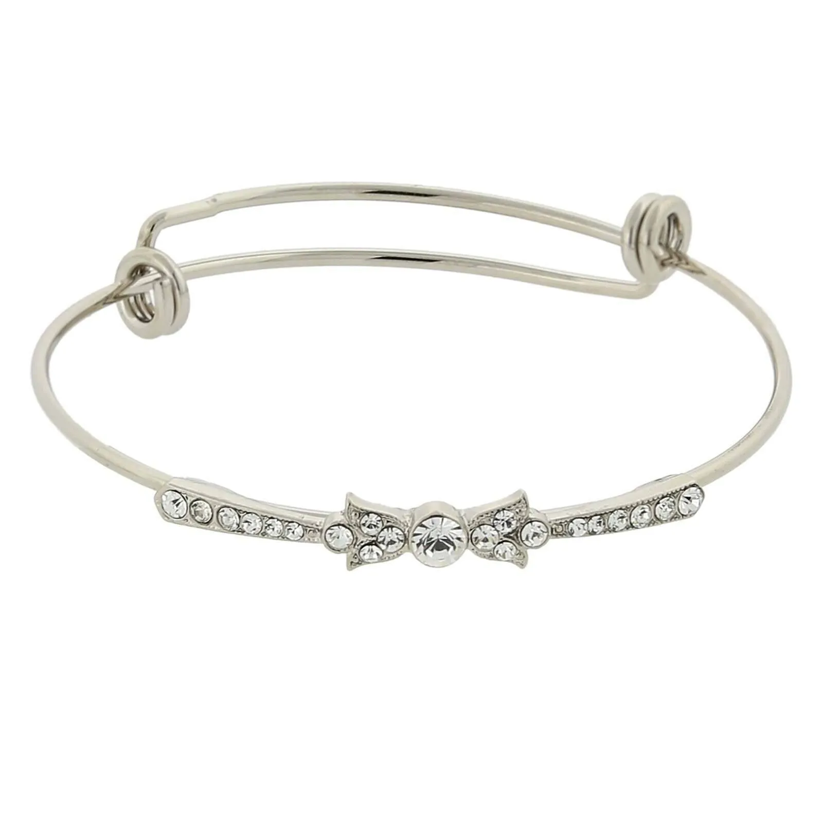 1928 Jewelry Clear Crystal Wire Bangle Bracelet 1928 Jewelry