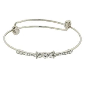 1928 Jewelry Clear Crystal Wire Bangle Bracelet 1928 Jewelry