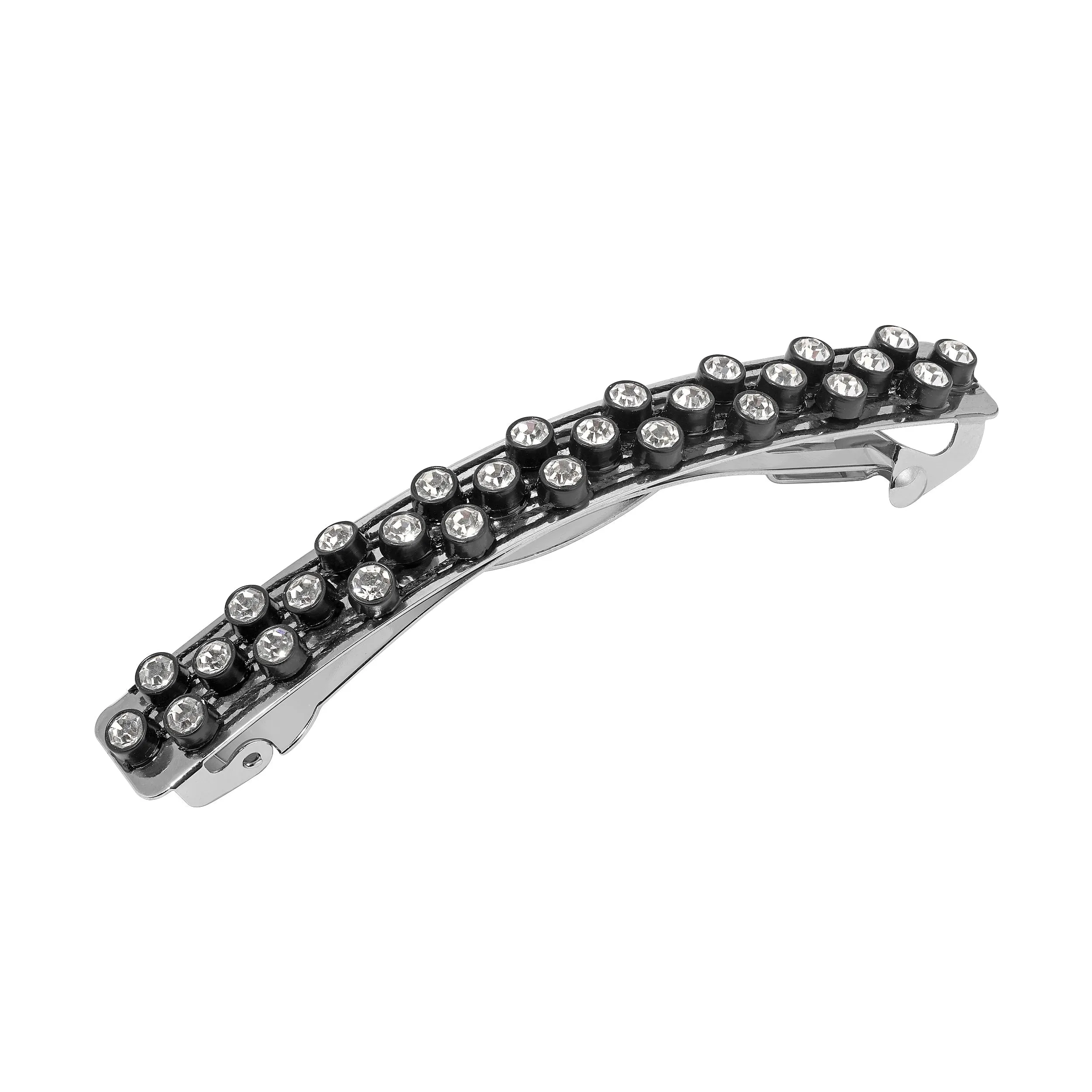 1928 Jewelry Clear Crystals French Hair Barrette 1928 Jewelry