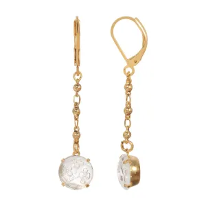 1928 Jewelry Clear Floral Intaglio Dangling Earrings 1928 Jewelry