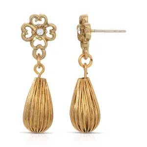 1928 Jewelry Clover Crystal Post Teardrop Earrings 1928 Jewelry