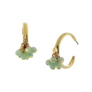 1928 Jewelry Cluster Beaded Post Hoop Earrings 1928 Jewelry