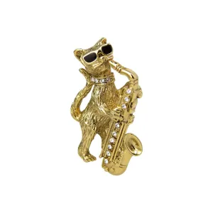 1928 Jewelry Cool Cat The Jazz Meow-sician Pin 1928 Jewelry