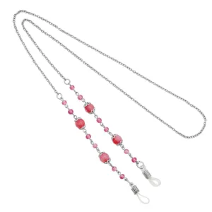 1928 Jewelry Coral And Pink Bead Eyeglass Holder Chain Necklace 24" 1928 Jewelry