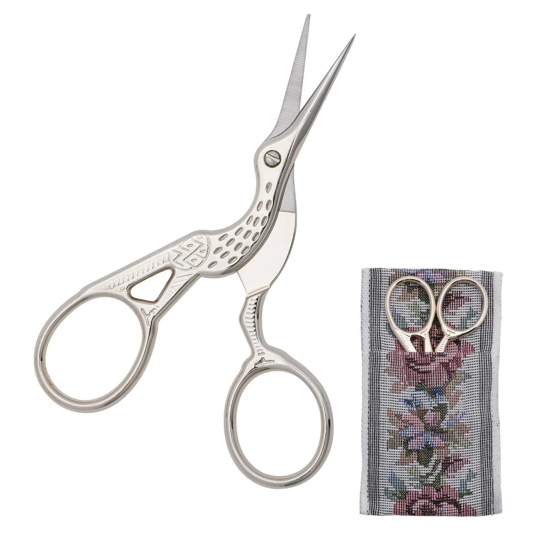 1928 Jewelry Crane Bird Designed Scissors With Pouch 1928 Jewelry