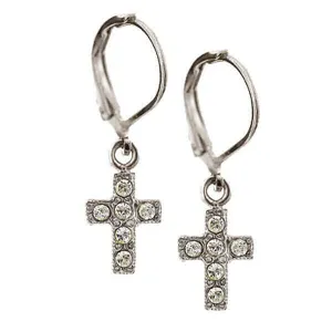 1928 Jewelry Crystal Ab Cross Drop Earrings 1928 Jewelry