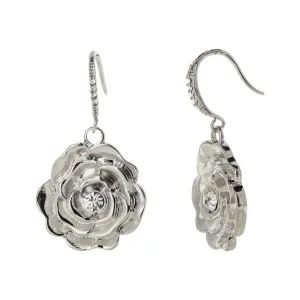 1928 Jewelry Crystal Accent Flower Drop Earrings 1928 Jewelry