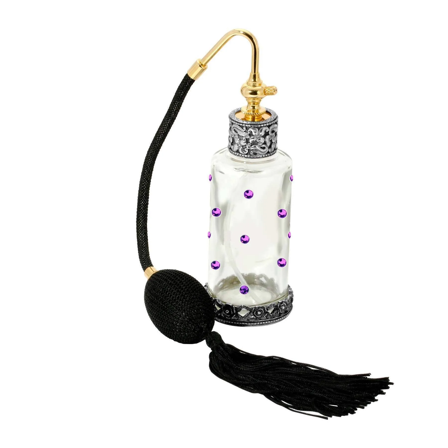 1928 Jewelry Crystal Accent Glass Atomiser Perfume Spray Bottle 1928 Jewelry