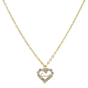 1928 Jewelry Crystal Accented Love Heart Pendant Necklace 16"   3" Extender 1928 Jewelry
