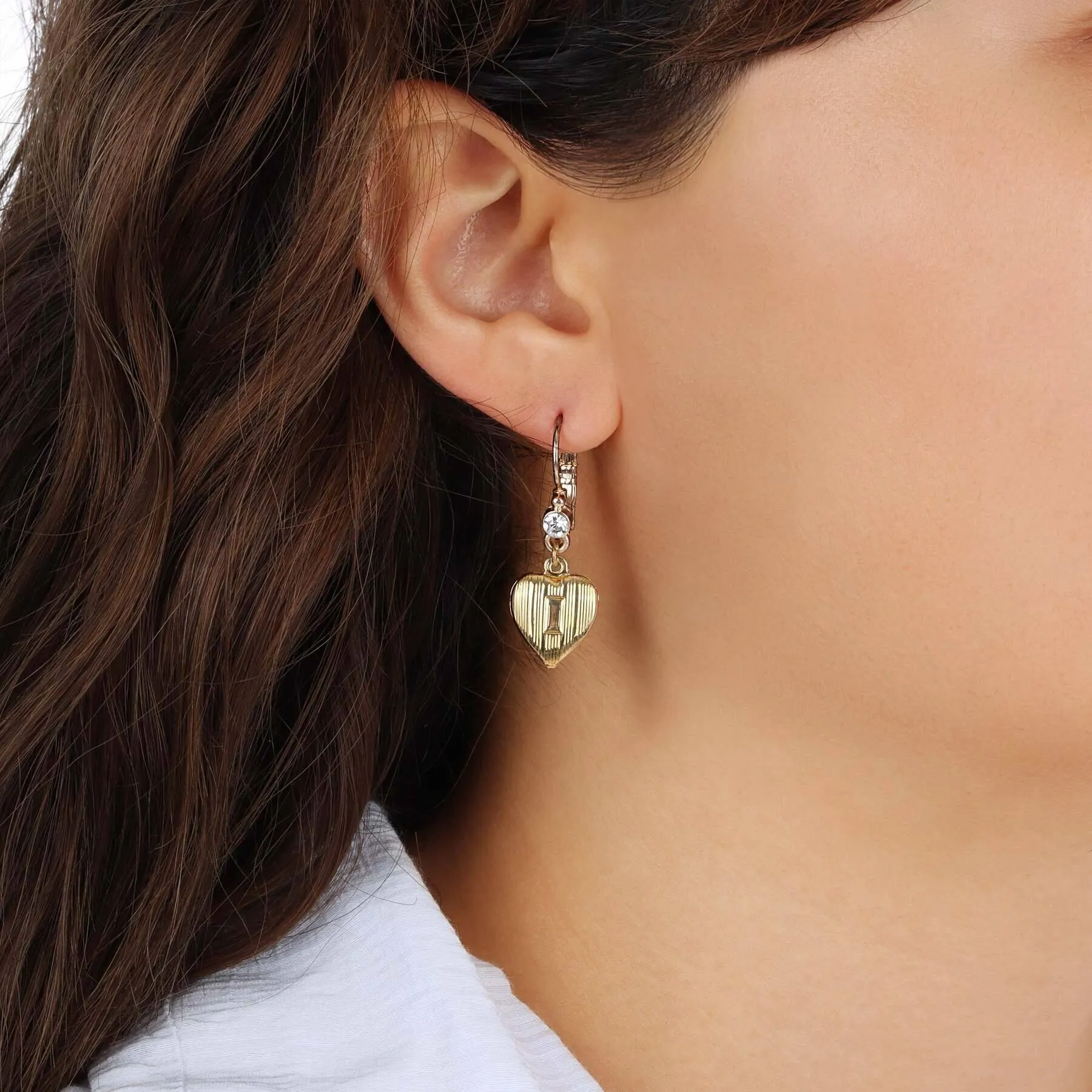 1928 Jewelry Crystal & Classic Heart Drop Earrings 1928 Jewelry