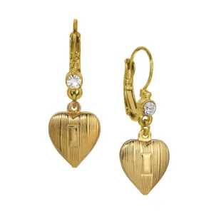 1928 Jewelry Crystal & Classic Heart Drop Earrings 1928 Jewelry