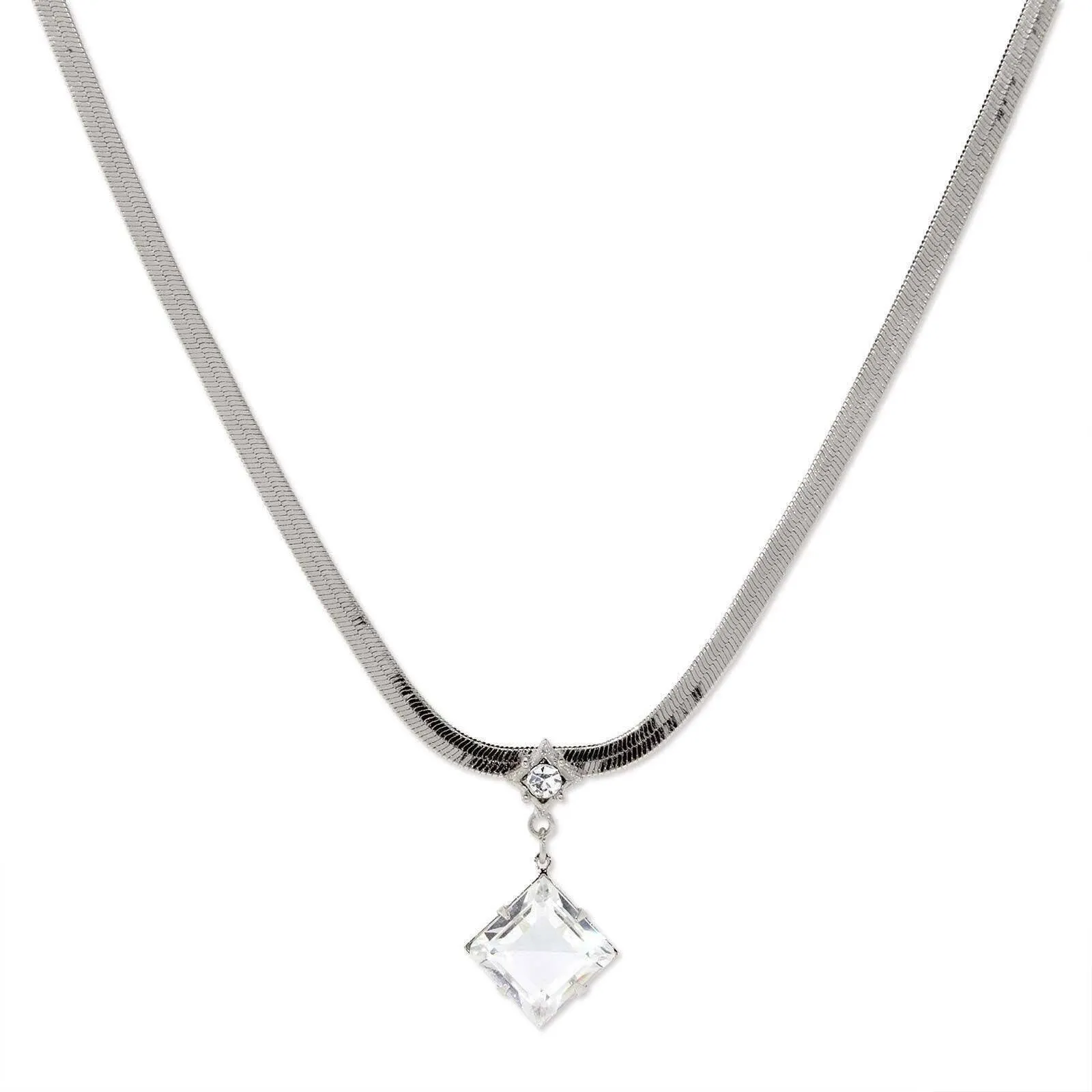 1928 Jewelry Crystal Austrian Pendant Necklace 16"   3" Extender 1928 Jewelry