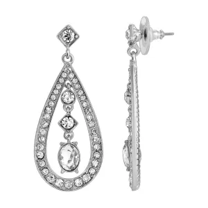 1928 Jewelry Crystal Caged Mixed Shapes Drop Earrings 1928 Jewelry