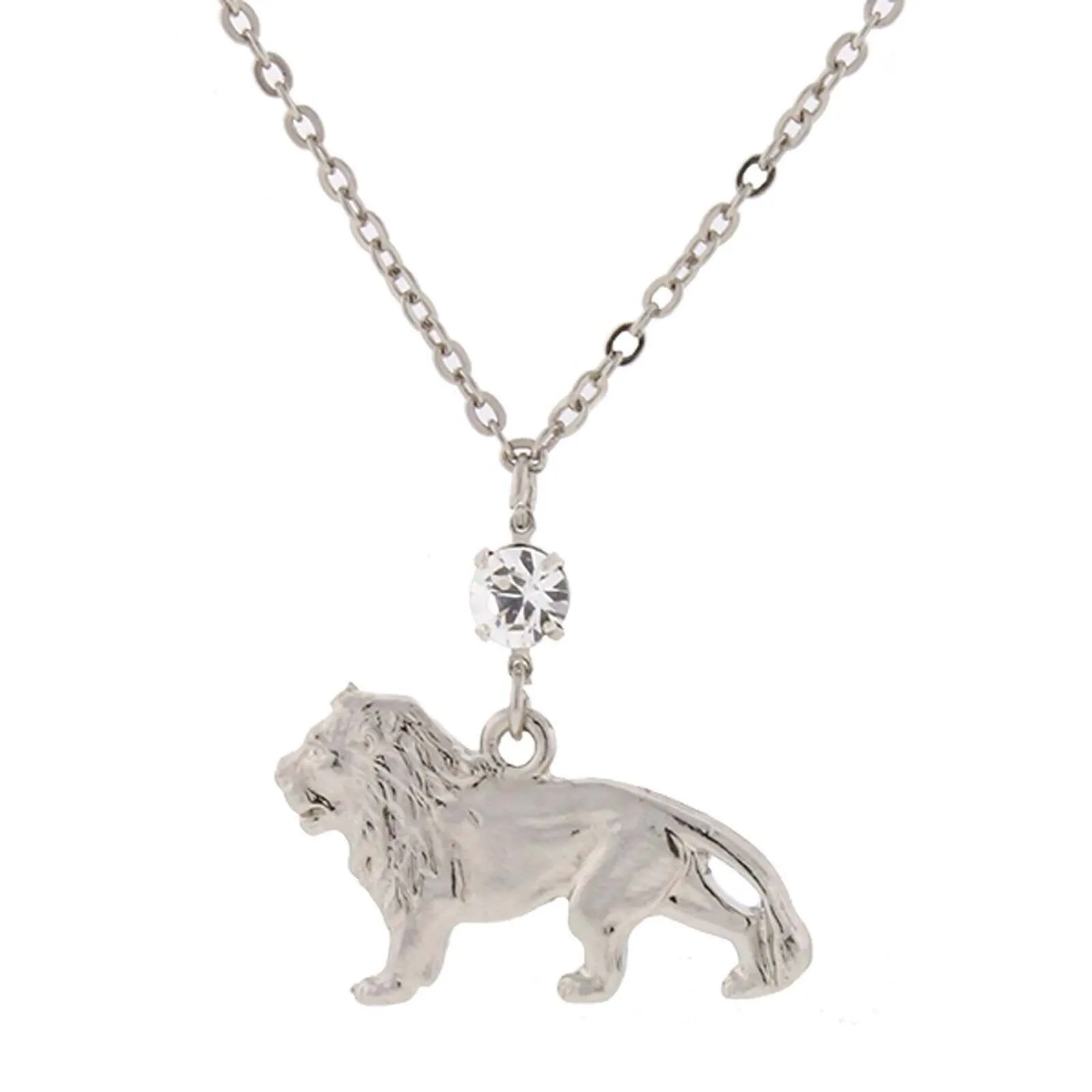 1928 Jewelry Crystal Cecil The Lion Pendant Necklace 16"   3" Extender 1928 Jewelry