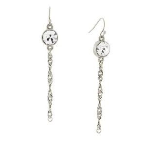1928 Jewelry Crystal Chain Linear Drop Earrings 1928 Jewelry