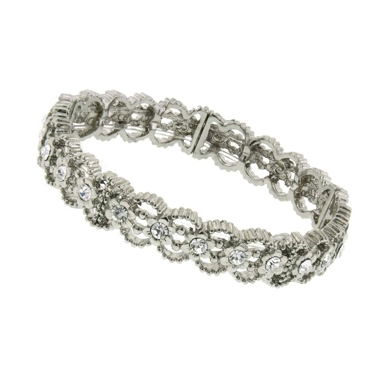 1928 Jewelry Crystal Clear Glam Stretch Bracelet 1928 Jewelry