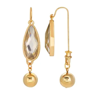1928 Jewelry Crystal Clear Teardrop Front Back Earrings 1928 Jewelry