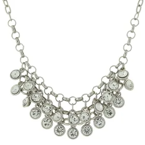 1928 Jewelry Crystal Cluster Bib Necklace 16"   3" Extender 1928 Jewelry