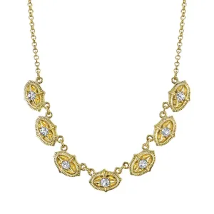 1928 Jewelry Crystal Collar Necklace 16"   3" Extender 1928 Jewelry