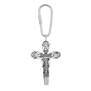 1928 Jewelry Crystal Cross Whistle Carabiner Key Chain 1928 Jewelry
