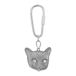 1928 Jewelry Crystal Eyes Kitty Cat Carabiner Key Chain 1928 Jewelry