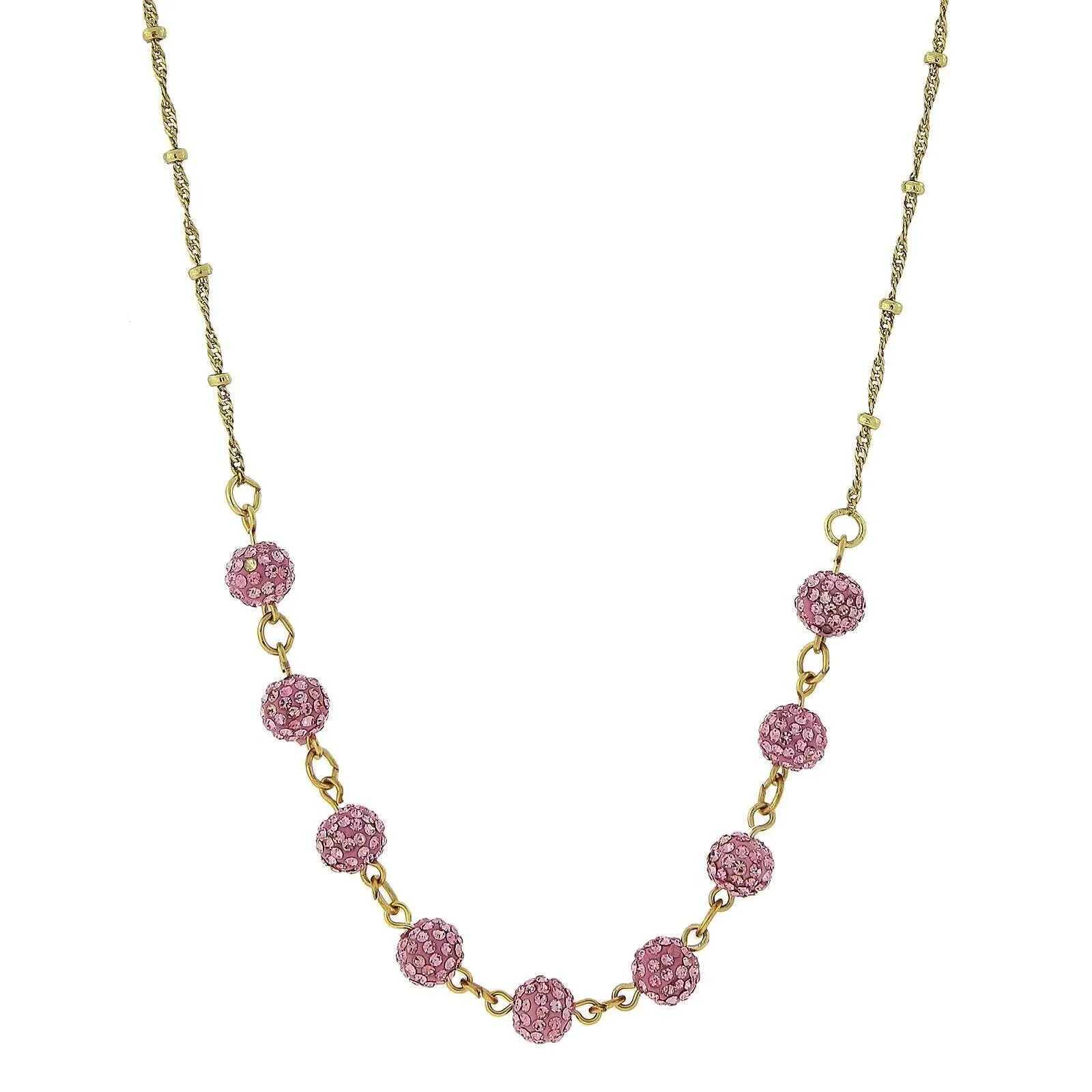 1928 Jewelry Crystal Fireball Pave Necklace 16"   3" Extender 1928 Jewelry