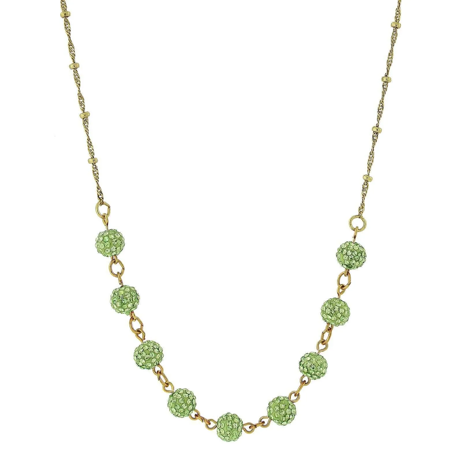 1928 Jewelry Crystal Fireball Pave Necklace 16"   3" Extender 1928 Jewelry