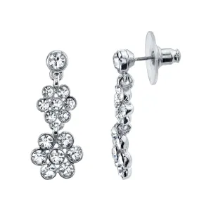 1928 Jewelry Crystal Flower Drop Earrings 1928 Jewelry
