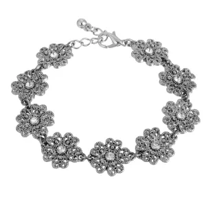 1928 Jewelry Crystal Flower Link Bracelet 1928 Jewelry