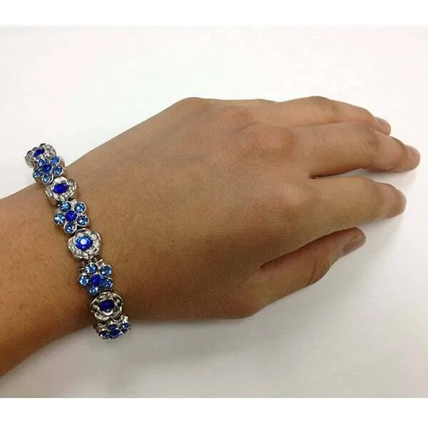 1928 Jewelry Crystal Flower Motif Stretch Bracelet 1928 Jewelry