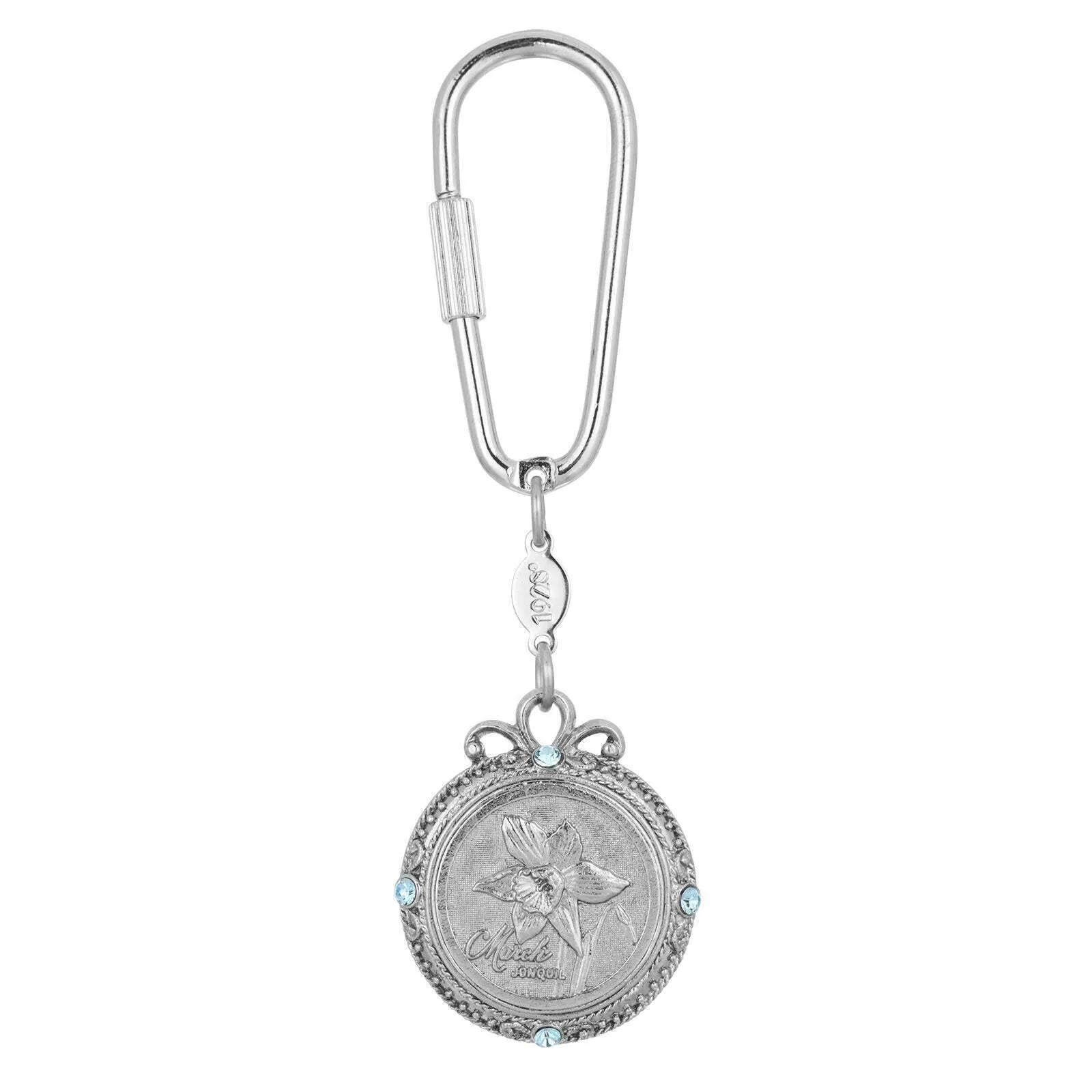 1928 Jewelry Crystal Flower of The Month Carabiner Key Chain 1928 Jewelry