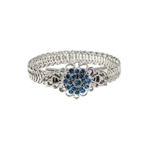 1928 Jewelry Crystal Flower Overlay Belt Bracelet 1928 Jewelry