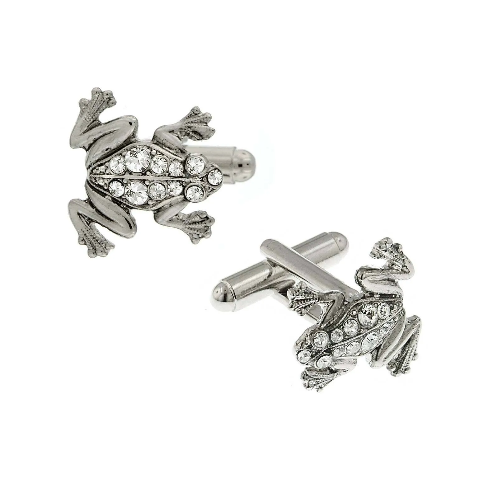 1928 Jewelry Crystal Frog Cufflinks 1928 Jewelry