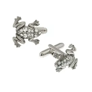 1928 Jewelry Crystal Frog Cufflinks 1928 Jewelry