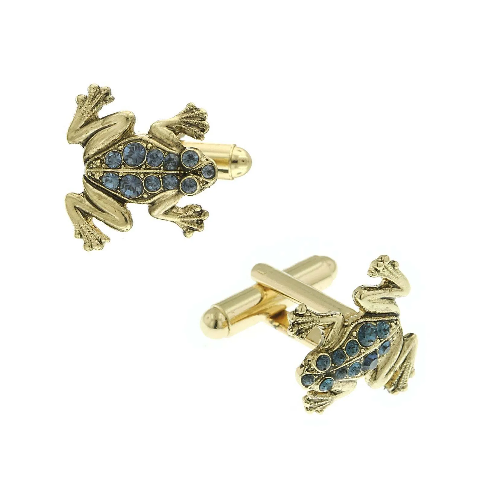 1928 Jewelry Crystal Frog Cufflinks 1928 Jewelry