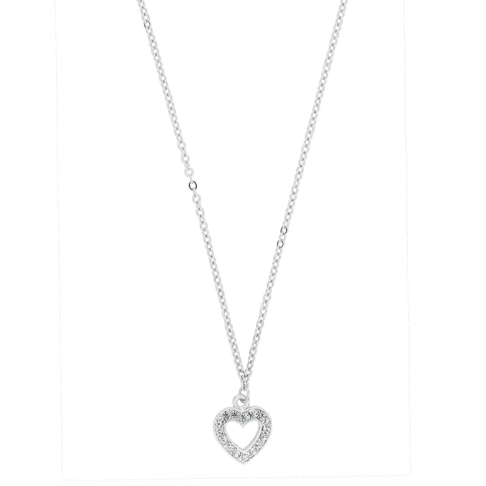 1928 Jewelry Crystal Heart Pendant Necklace 16"   3" Extender 1928 Jewelry